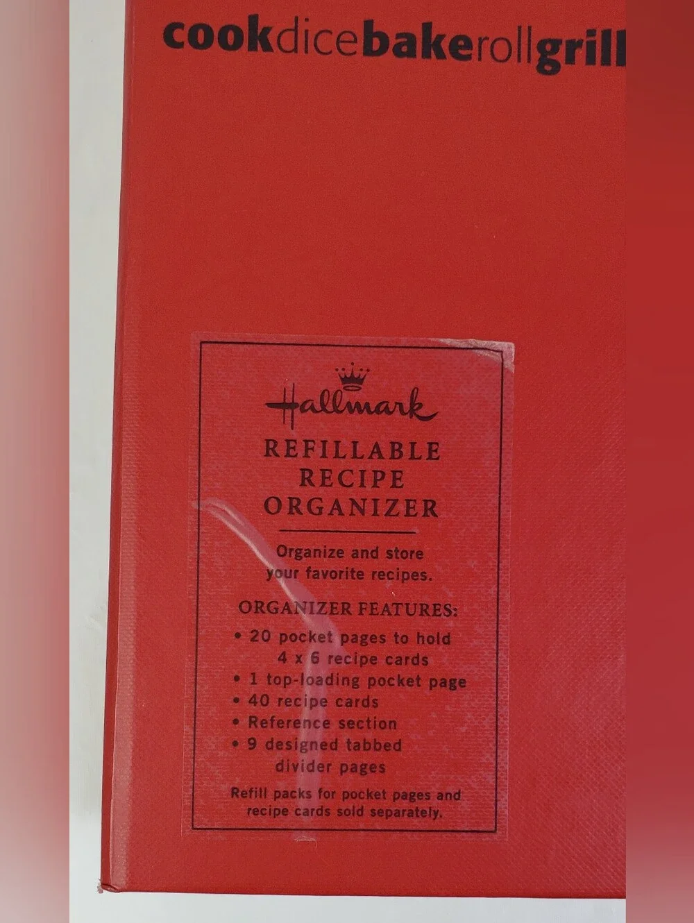 Hallmark Recipe Book Organizer Refillable Tabbed Dividers w/ Recipe Cards - EUC